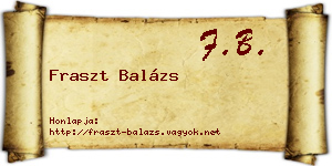 Fraszt Balázs névjegykártya
